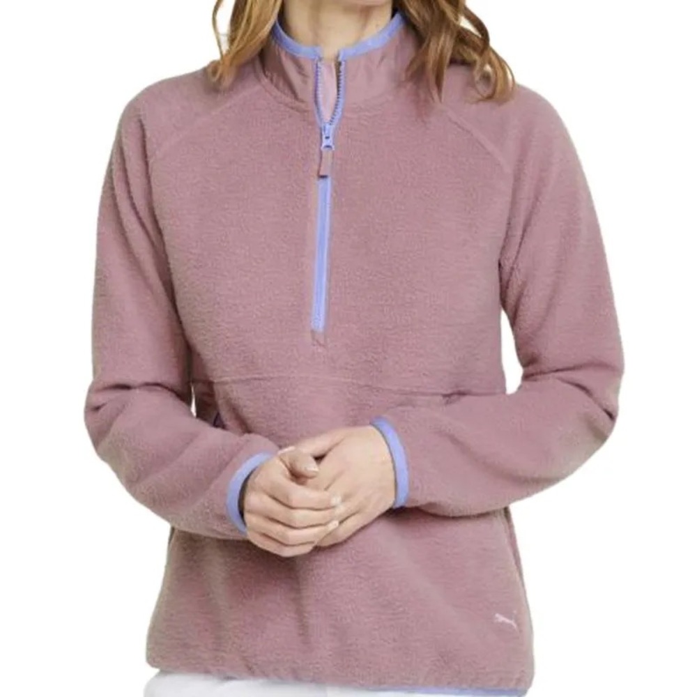 PUMA Sherpa 1/4 Zip Pullover Pink